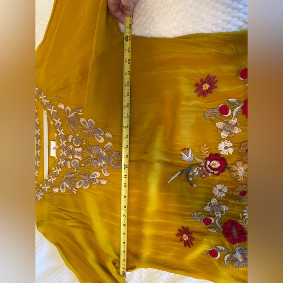 Johnny Was embroidered Edith Tunic yellow gold XL - Picture 10 of 14